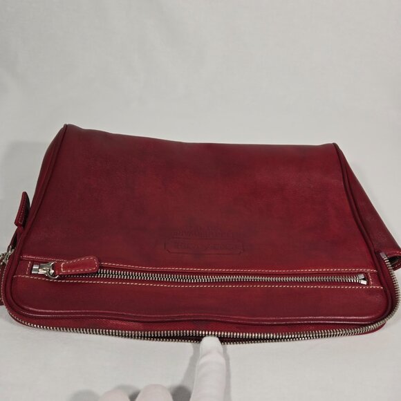 Vintage COACH Red Cowhide Leather Large Clutch Travel Handbag G04S-5068 UNISEX. - Picture 13 of 17